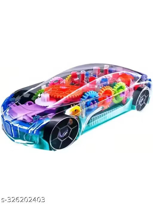 3D Transparent Car with 360 Degree Rotation Gear Simulation Mechanical Car With Light & Sound